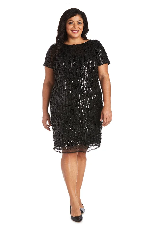 Cotton dresses for everyday wearR&M Richards 7071W Short Plus Size Sequins Dress Sale