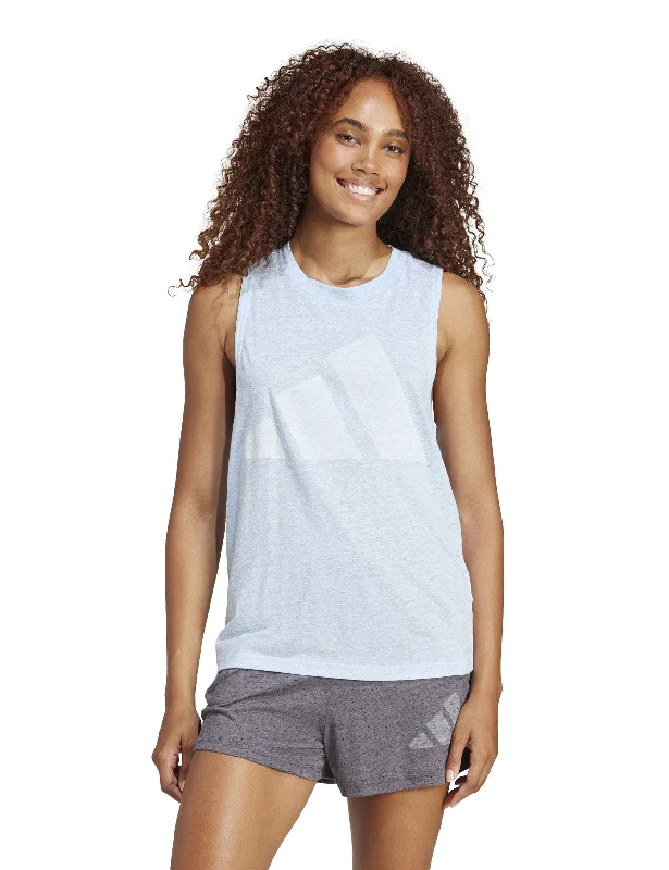 Asymmetric women's topsEssentials Winners Tank Top - Glow Blue/White