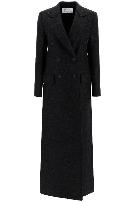 women's peacoats with pockets at the hips for easy accessHarris Wharf London Women's Double-Breasted Pressed Wool Coat