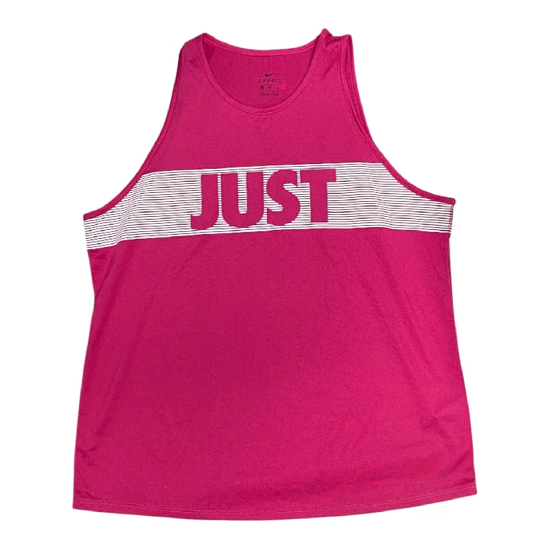 Wrap women's topsAthletic Tank Top By Nike In Pink & White, Size: Xl