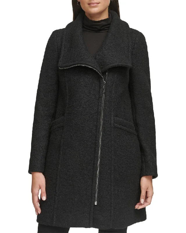 cozy women's shearling-lined jacketsKenneth Cole Wool-Blend Coat