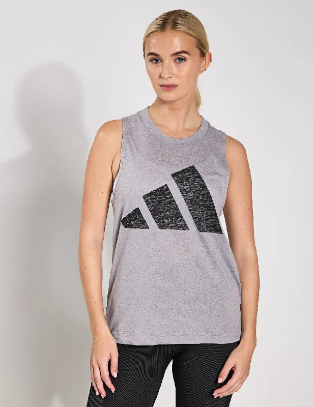 Pastel women's topsEssentials Winners Tank Top - Solid Grey/Black