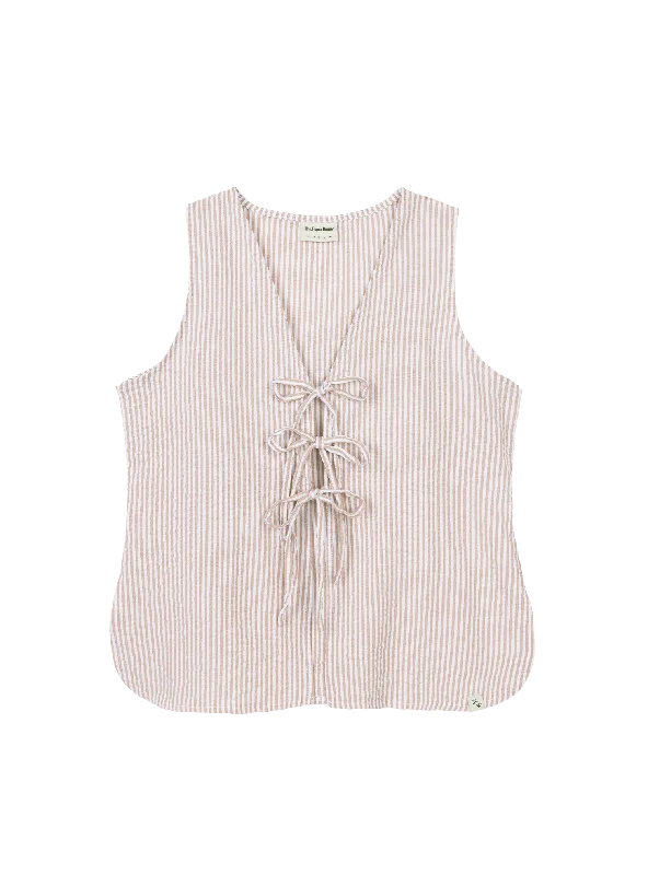 Statement women's topsRelaxed Tie Vest (Hay)