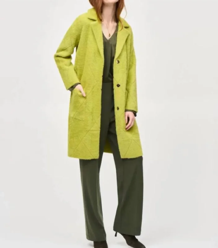 women's bomber jackets with zip-out liningsCoach Pyramids Coat In Wasabi