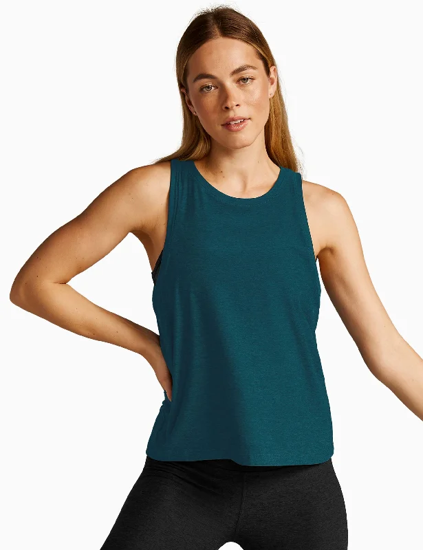 Turtleneck women's topsFeatherweight Rebalance Tank - Majestic Blue Heather