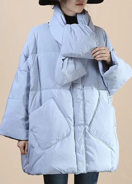 women's coats with a built-in hood and adjustable drawstringsWomen Baby blue fashion Thick Pockets Winter Duck Down Winter Coats