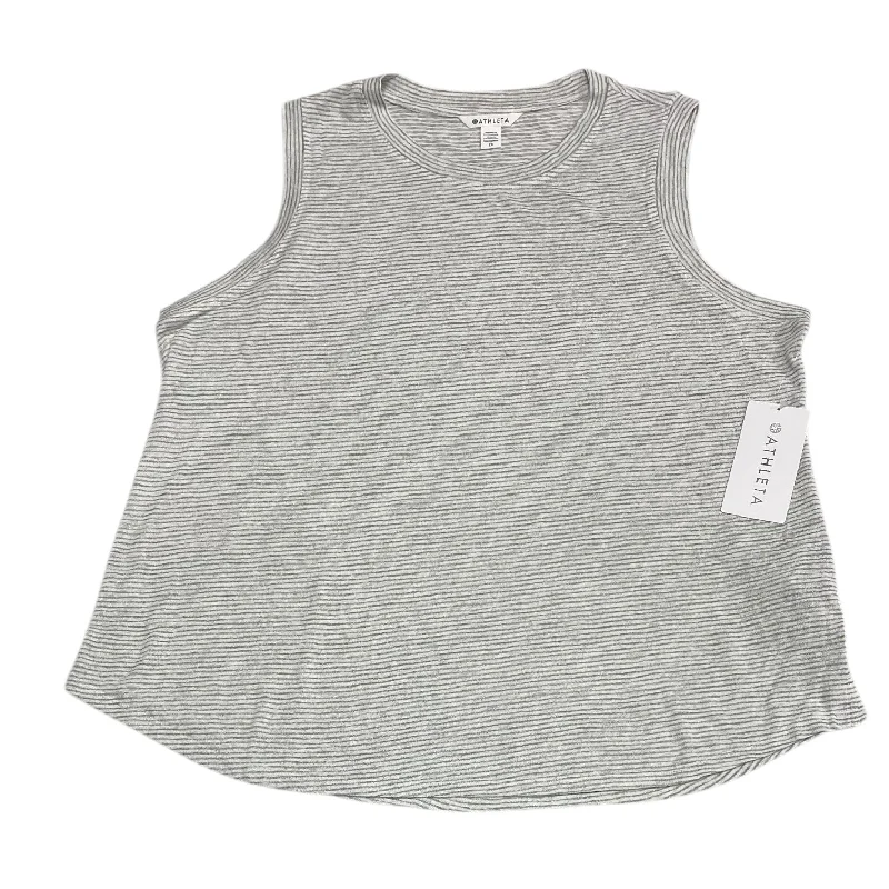 Transitional women's topsAthletic Tank Top By Athleta In Grey & White, Size: 2x