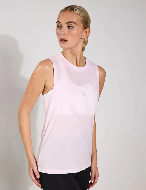 Sequined women's topsEssentials Winners Tank Top - Clear Pink/White