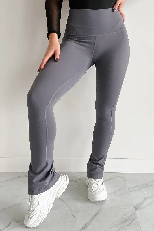 Workout leggings for womenCurvy Confidence High Rise Flare Legging (Charcoal)