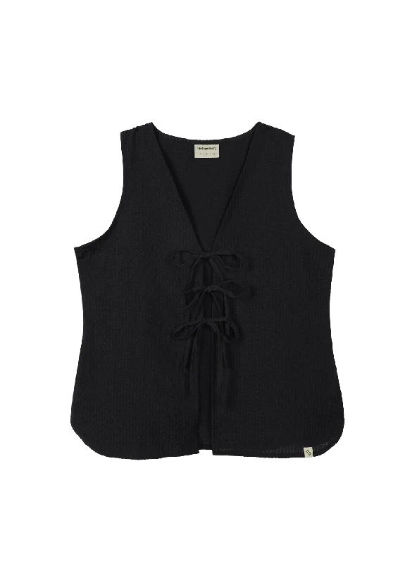 Lavender women's topsRelaxed Tie Vest (Nori)