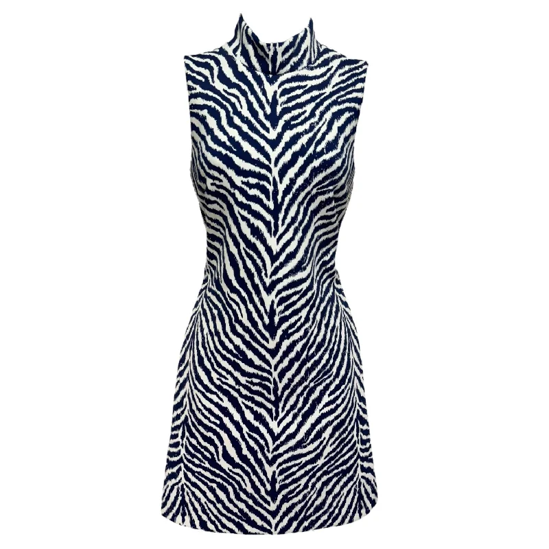 Vintage-inspired dresses for retro fashion loversDelaney Mock Neck Neoprene Dress By J Mclaughlin In Zebra Print, Size: XS