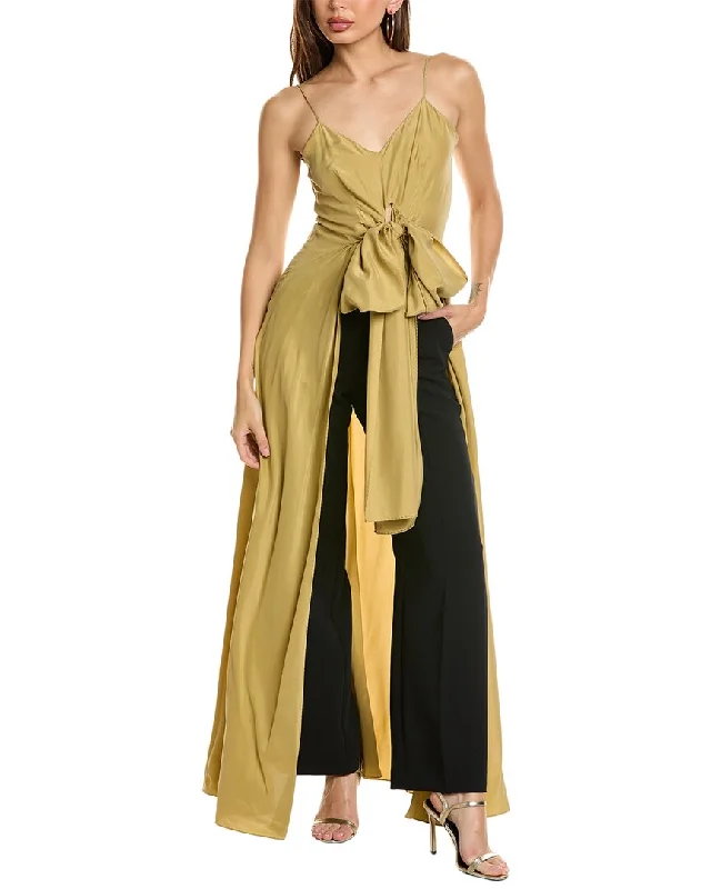 Festive women's dresses for holidaysAlberta Ferretti Open Skirt Silk Gown