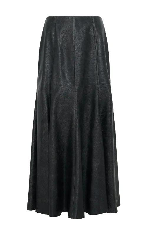 Day dresses for womenAmy Midi Skirt in Black Leather