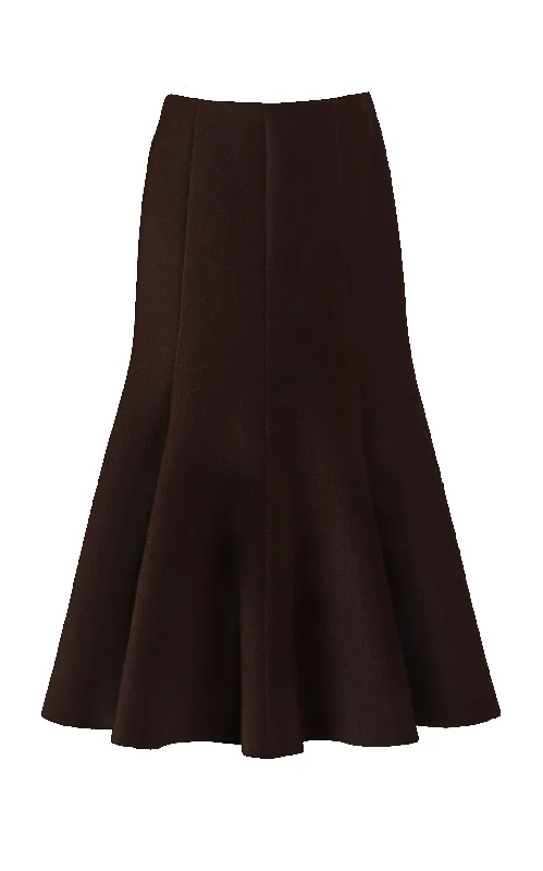 Dancewear women's skirtsAmy Midi Skirt in Chocolate Double-Face Recycled Cashmere Felt