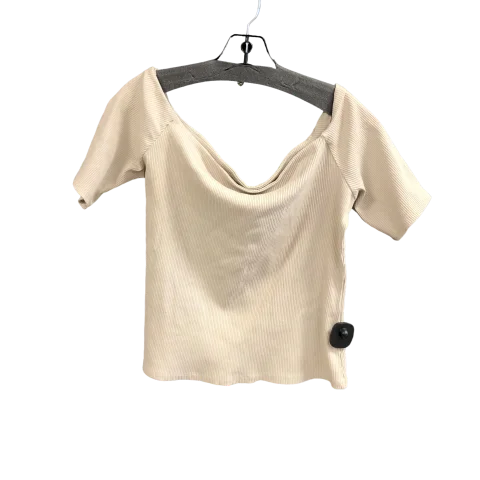 Earth-tone women's topsBeige Top Short Sleeve H&m, Size Xl