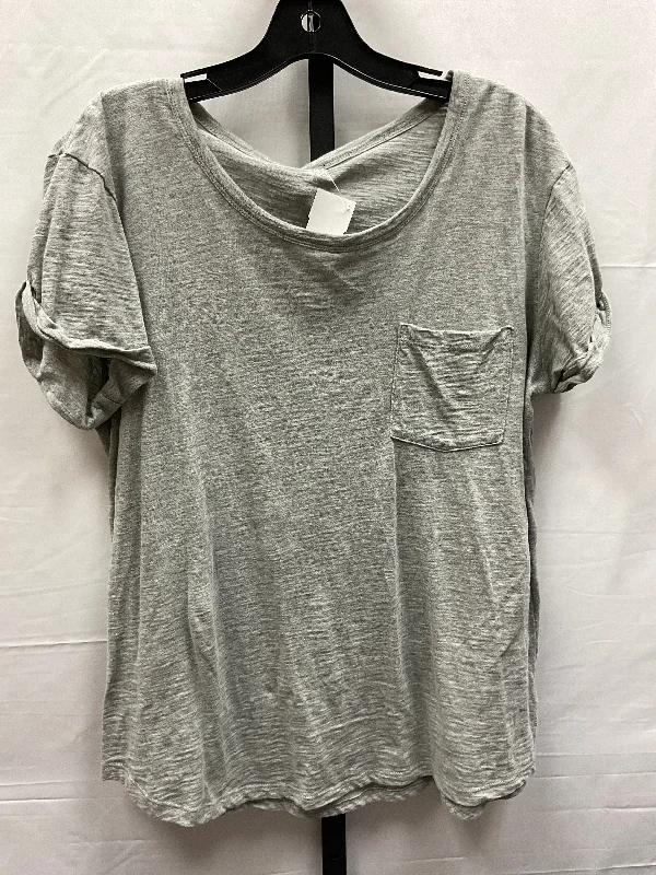 Sequined women's topsGrey Top Short Sleeve Basic Ana, Size L