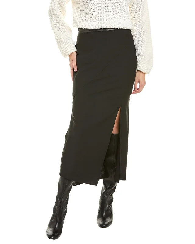 Plus-size women's skirtsHelmut Lang Seamed Wool-Blend Midi Skirt