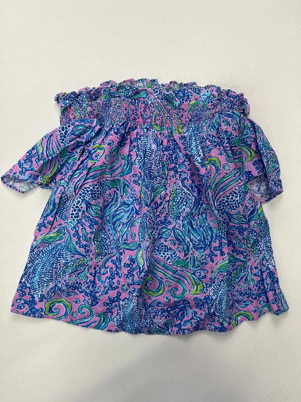 Lace-up women's topsMulti-colored Top Short Sleeve Lilly Pulitzer NWT, Size Xs