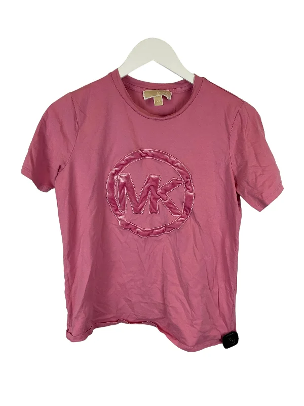 Luxury women's topsPink Top Short Sleeve Designer Michael By Michael Kors, Size Xs