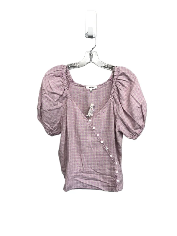 Lavender women's topsPurple & Tan Top Short Sleeve By Madewell, Size: S