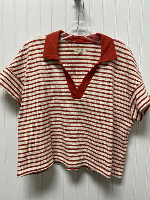 Metallic women's topsStriped Pattern Top Short Sleeve Madewell, Size L