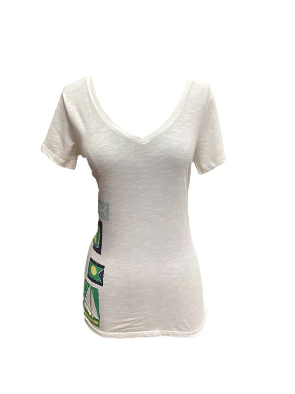 Elegant women's topsWhite Top Short Sleeve Columbia, Size S