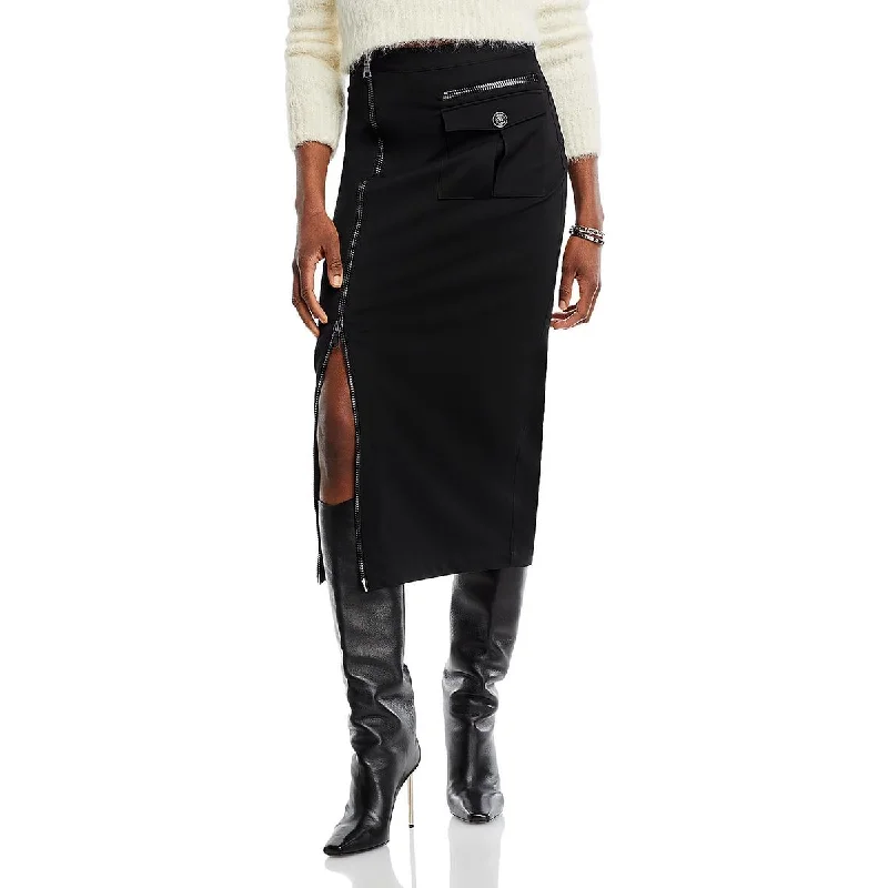 Machine-washable women's bottomsWomens Pintuck Mid Calf Pencil Skirt