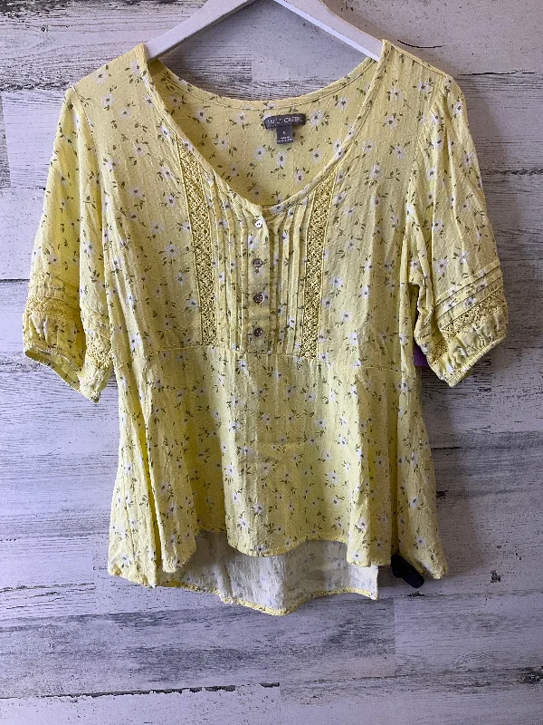 Evening women's topsYellow Top Short Sleeve Falls Creek, Size S