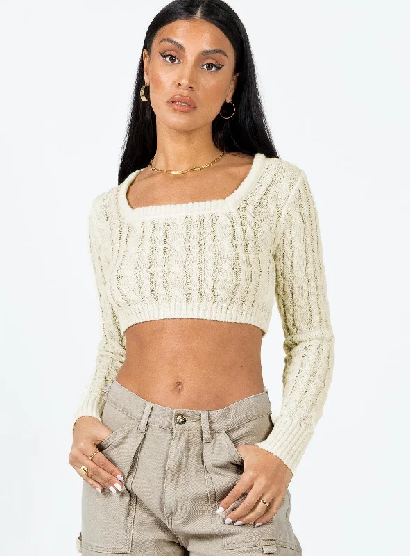 Lace women's topsJaye Long Sleeve Top Cream