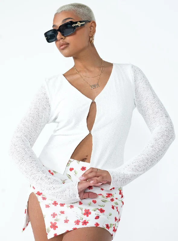 Asymmetric women's topsTommy Long Sleeve Top White