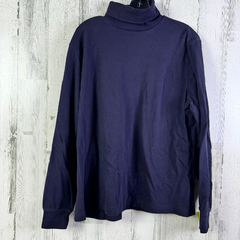 Solid color women's topsTop Long Sleeve Basic By Lands End In Purple, Size: Xl