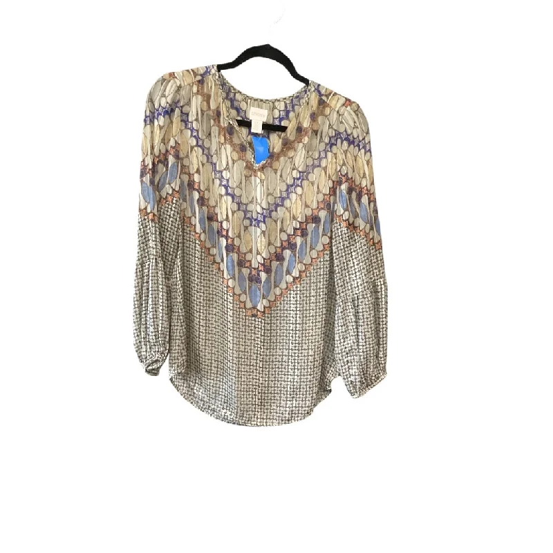 Cardigan-style women's topsTop Long Sleeve By Chicos In Multi-colored, Size: Xs