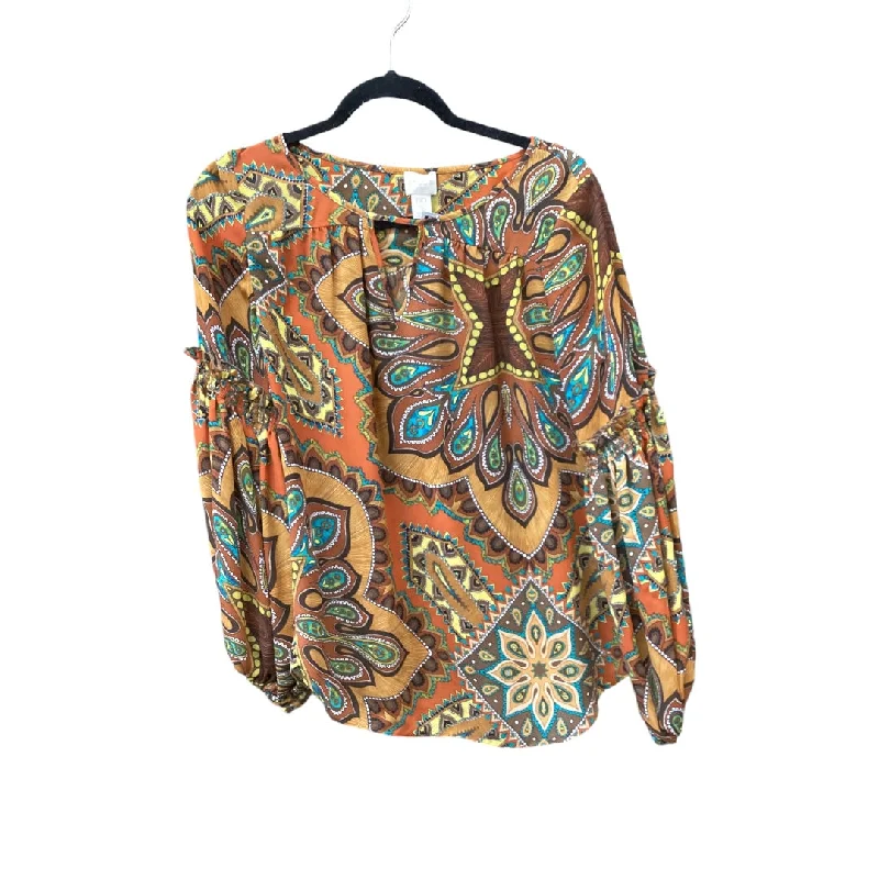 Bodycon women's topsTop Long Sleeve By Chicos In Multi-colored, Size: Xs