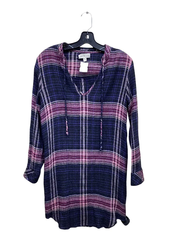 Zip-up women's topsTop Long Sleeve By Cloth & Stone In Plaid Pattern, Size: S