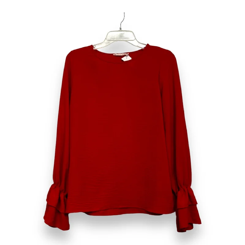 Women's casual topsTop Long Sleeve By Clothes Mentor In Red, Size: M