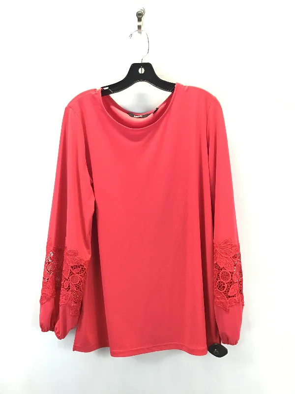 Autumn women's topsTop Long Sleeve By Dennis Basso Qvc In Red, Size: L