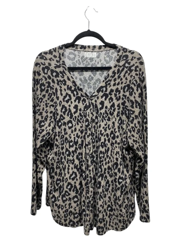 Athletic women's topsTop Long Sleeve By Maurices In Animal Print, Size: 3x