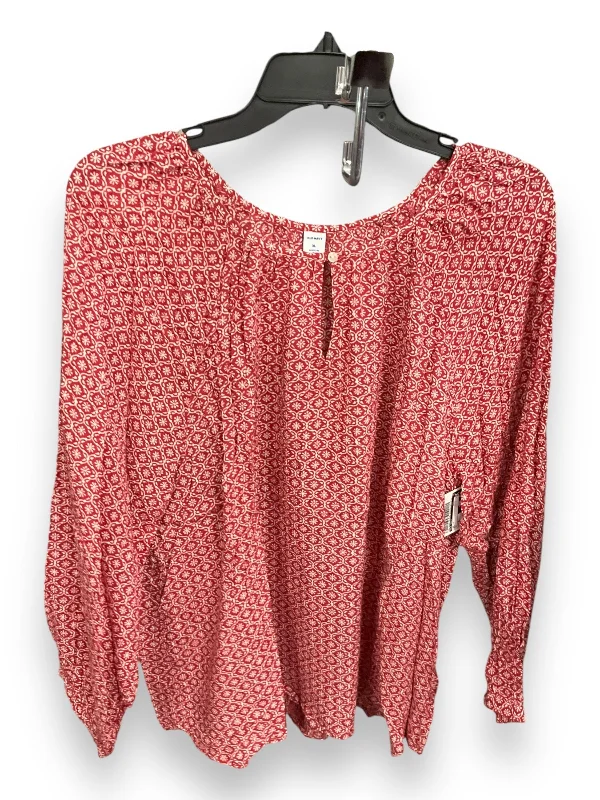 Fitted women's topsTop Long Sleeve By Old Navy In Red, Size: Xl