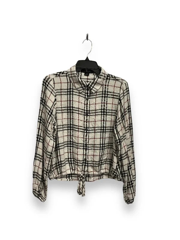 Transitional women's topsTop Long Sleeve By Sanctuary In Plaid Pattern, Size: Xs