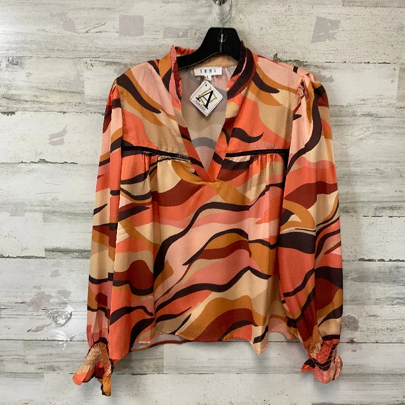 Sequined women's topsTop Long Sleeve By Thml In Orange, Size: S