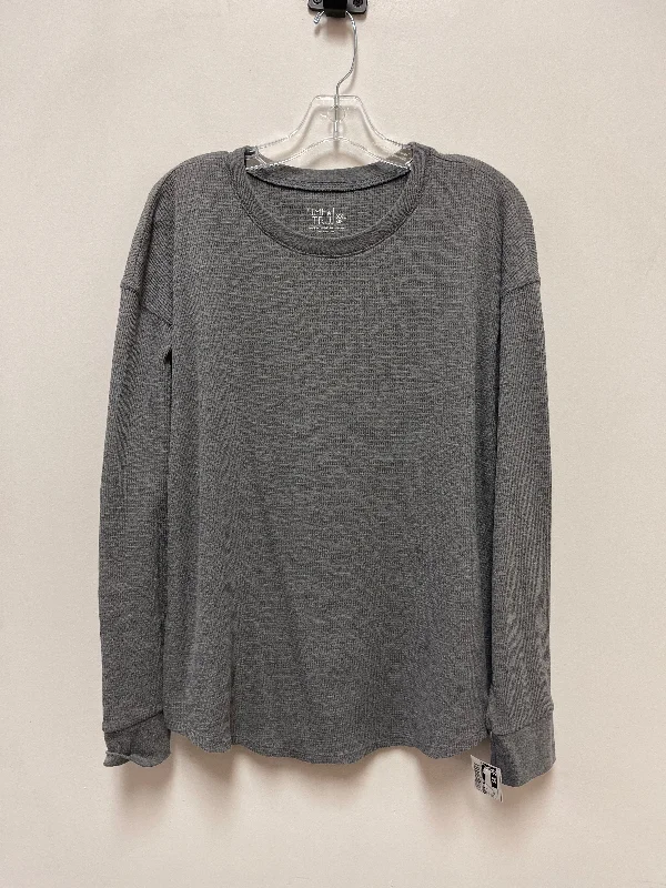 Wrap women's topsTop Long Sleeve By Time And Tru In Grey, Size: 2x