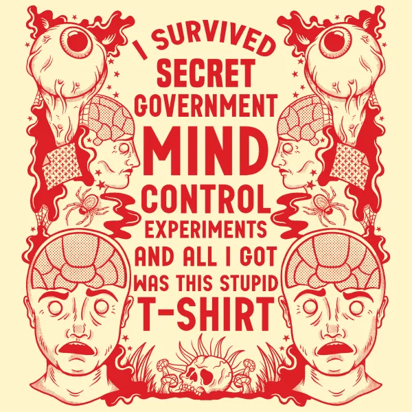 Oversized women's tops'Mind Control Experiments' Shirt